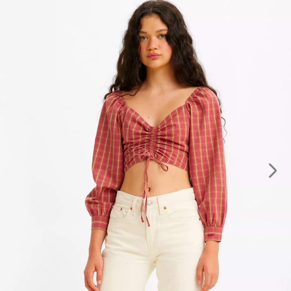 Levi’s Devin Blouse in Zelda Plaid-Red